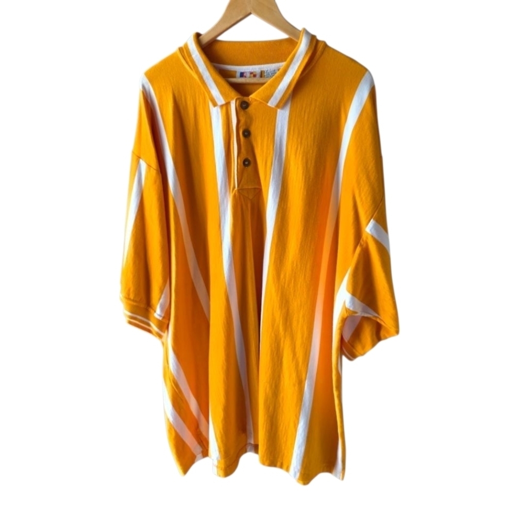Castaway Sport Orange and White Vertical  Striped Polo Shirt University of TN